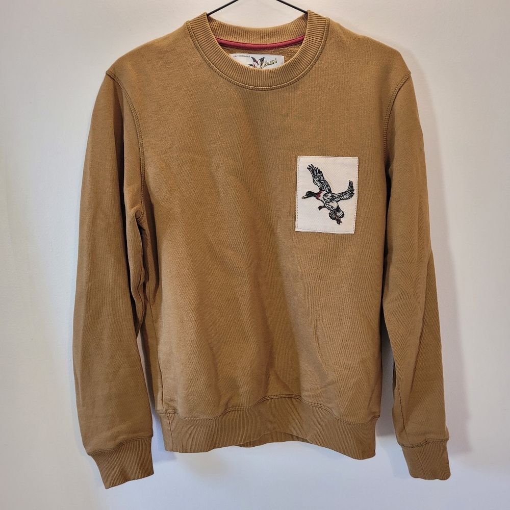 Chevignon Mustard Brown Patch Togs Nut 2027 Crewneck Sweater - Xs